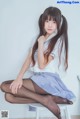 Coser @ 桜 桃 喵 Vol.068: 校服 黑丝 (49 photos)